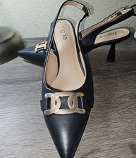 Figlia Black Leather Slingback