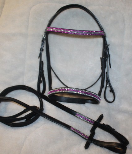 Strass leder ponytrense - ",