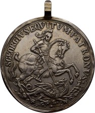 Medaille Sankt Georg Schiff Silber 45 mm/ 22,9 g  Original #FDP715