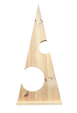 Weihnachtsdeko Holz Baum schlicht für 2 Kugeln, groß 75 cm hoch