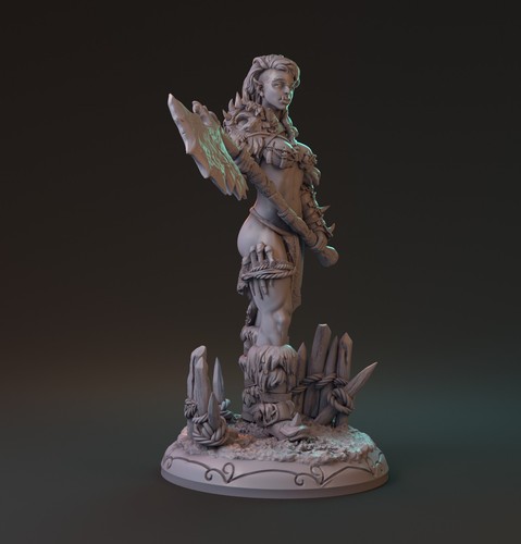Ork barbarin mit axt miniatur - barbarin,