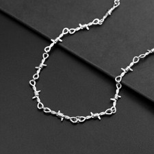 Unisex Halskette Stacheldraht Stachelkette Stachel Schmuck Punk Gothic Batcave