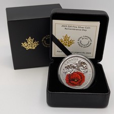 Kanada 20 Dollar 2025 Silber PP Poppy Remembrance Day Heldengedenktag Proof