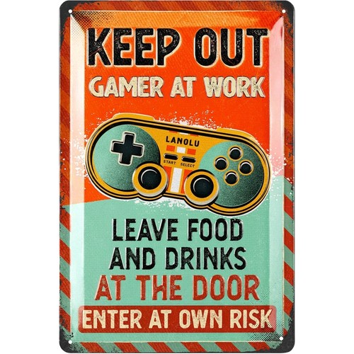 Retro blechschild gaming - blechschild,
