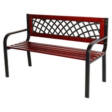 Massivholz Parkbank Metall