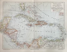 antike Landkarte Westindien &