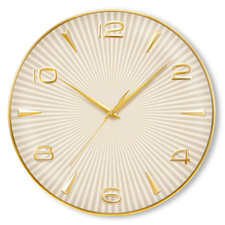 Moderne Funkwanduhr elegantes Design Gold 40 cm Rund Analog - ATLANTA 4534