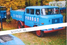 Zirkus-Foto DDR Oldtimer VEB IFA Oldtimer LKW W 50 Bautrupp-Kfz Circus Probst