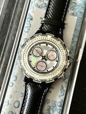 Vintage Swatch Aqua Chrono SBB 100 Black Ruddar  Neu + ungetragen + Box