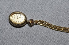 Antike ANKRA Damen Uhr als Anhänger mit originaler Halskette - Vintage Retro - 