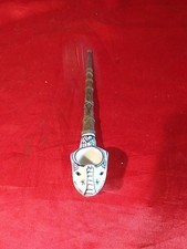 Alte Pfeife Pfeifenkopf Porzellan Elefanten Kopf ? Asien Metall (5593)