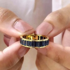 4Kt Blau Saphir Eternity Band