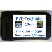 PVC Teichfolie 0,5mm schwarz in  2m x  3m