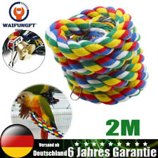 2M Vogel Seil Papageien Kletterspirale Schaukel mit Glocke für Vogelkäfig Garten