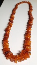 Echte Bernsteinkette, Einzelknotung, Länge 30 cm, Gewicht 30 g