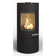 Haas+Sohn Kaminofen SOLIDO Stahl tief-schwarz mit Kochplatte/Holzfach/Türe 6,6kW