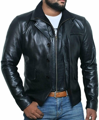 Herren schwarz leder offizier - leder,
