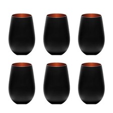 Farbige Trinkgläser ELEMENTS 6er-Set, zweifarbig Schwarz-Bronze, 456 ml