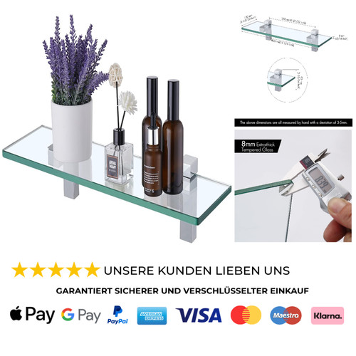 Glas wandregal 8mm dusche - glas,