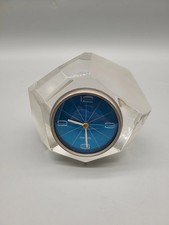 Vintage Mercedes Tischuhr aus Glas und Kristall (70er Jahre)