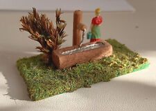 SCHEFFLER DDR kleines Dirorama für H0 Modellbahn Brunnen mit Figur Rarität 1950