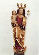 Alte Kunstpostkarte - Abtei Plankstetten - Spätgotische Madonna