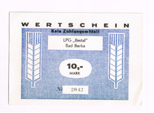 LPG-Geld, LPG Ilmtal Bad Berka, 1960er Jahre, 10 Mark, DDR