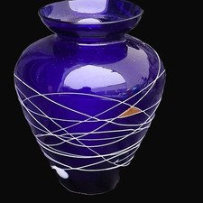 Vase Lucka Glas blau weiße