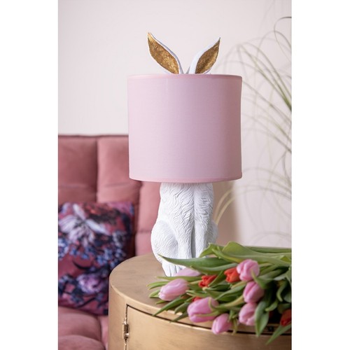 Tischlampe harz weiß hase - tischlampe,