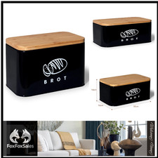 Bambus-Brotkasten mit Schneidebrett | Belüftung | Retro-Design