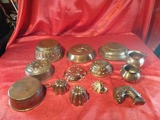 13 Alte Gugelhupf Form Fisch ? Blumen ? Trauben Backform Kupfer Verzinkt (5741