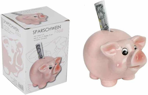 Rosa sparschwein glasiert - sparschwein, |