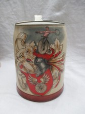 antiker Farrad Bierkrug HNNOVER ZWEI RAD CLUB ALL HEIL Humpen +800 Silber Deckel