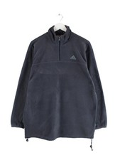 Adidas 90s Vintage Half Zip Fleece Jacke Grau L Herren
