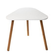 Holz Beistelltisch dreieckig weiß - 43 x 38 cm -  Deko Sofa Tisch Blumen Hocker