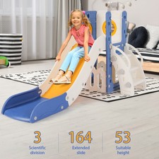 Kunststoff-Kinderrutsche, Kleinkinderrutsche, Klettergerüst mit Basketballkorb