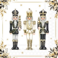 Weihnachten Servietten 33x33 cm 3-lagig 20 Stück Royal nutcrackers FSC Mix  Nuss