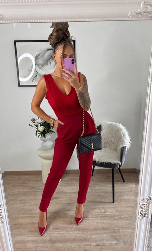 Damen overall einteiler rot - overall,
