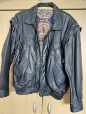 Schwarze Lederjacke, gr. 50 v. Berto Lucci, echt Leder