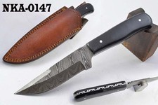 KMA Spezialanfertigung Jagdmesser aus Damaststahl mit durchgehendem Erl-NKA-0147