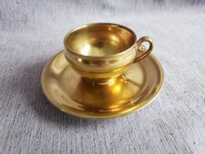 antike art deco Epiag Czech Mokkatasse&Teller Goldverzierung Karlsbad böhmen TOP