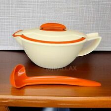 TUPPERWARE C130 THERMO-DUO THERMO-SAUCIERE MIT SOSSENLÖFFEL KARMESIN-ROT WEISS