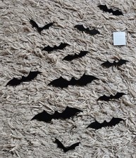 12 x schwarze 3D Fledermäuse für die Wand inkl. Klebepads