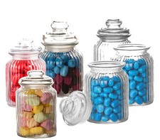 6x Bonbon-Gläser 1L mit