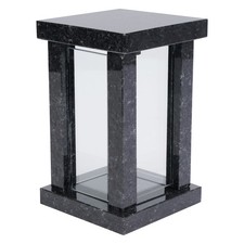 Grab-Lampe Granit Nero Angola Friedhof-Leuchte Grab-Schmuck hochwertig Schwarz