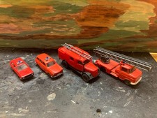 4 Wiking Fahrzeuge Löschzug für kleine Feuerwehr 60er-70er Jahre