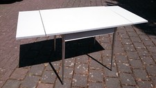 60er Jahre Küchentisch Esstisch ausziehbar Chrombeine Resopal