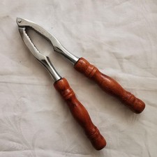 Nussknacker Metall Edelstahl Holz Öffner Brecher Knacker Zange Nußzange 17 cm