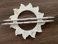 Gardinen-Raffhalter aus Holz, Weiß/Gold, Durchmesser 10 cm