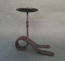 handgeschmiedeter Leuchter Kerzenhalter Eisen schwer Unikat antik